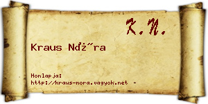 Kraus Nóra névjegykártya