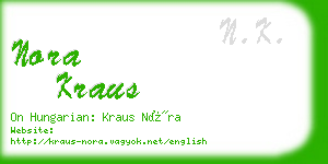 nora kraus business card